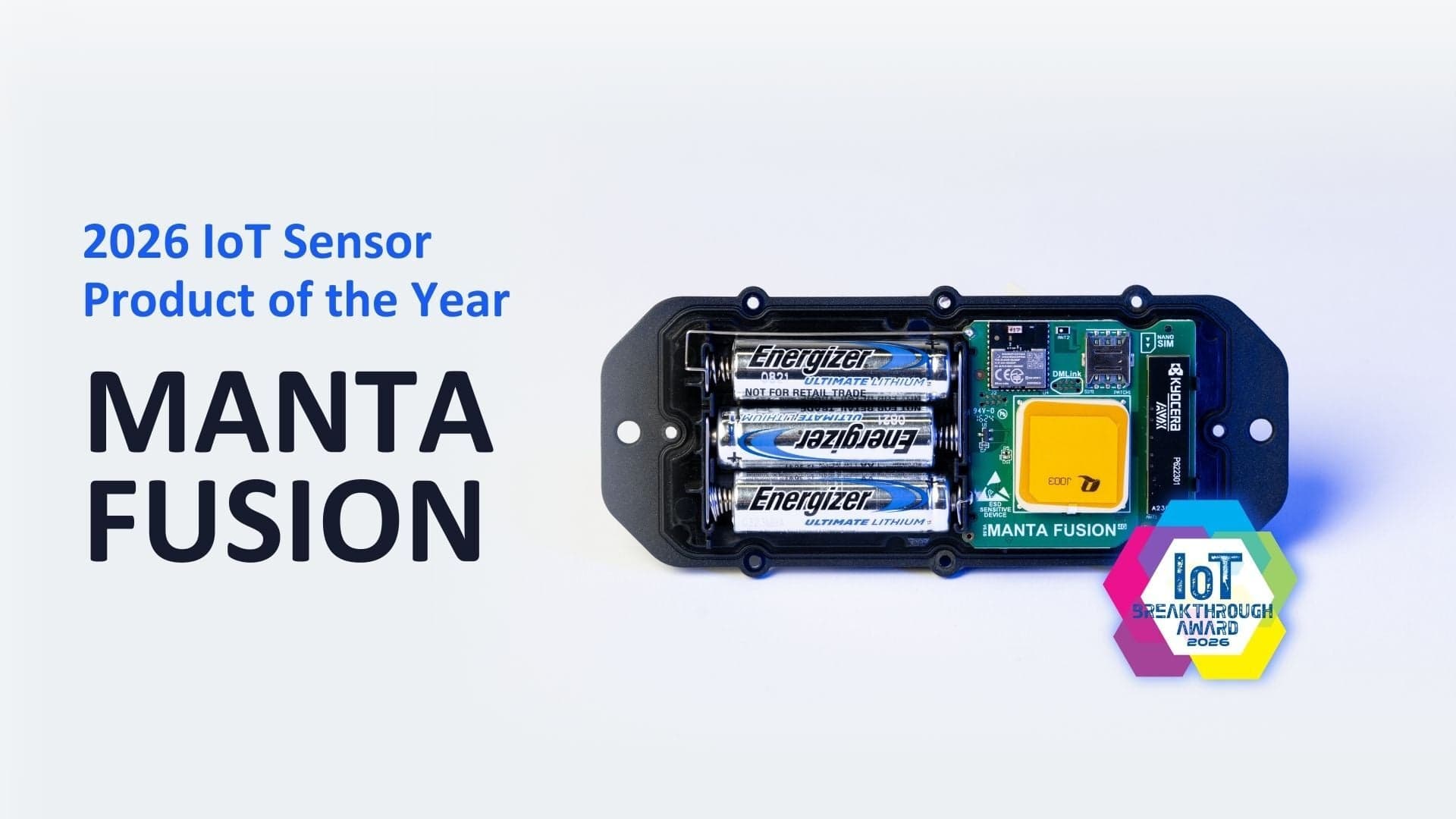 Manta Fusion nombrado IoT Sensor Product of the Year 2026